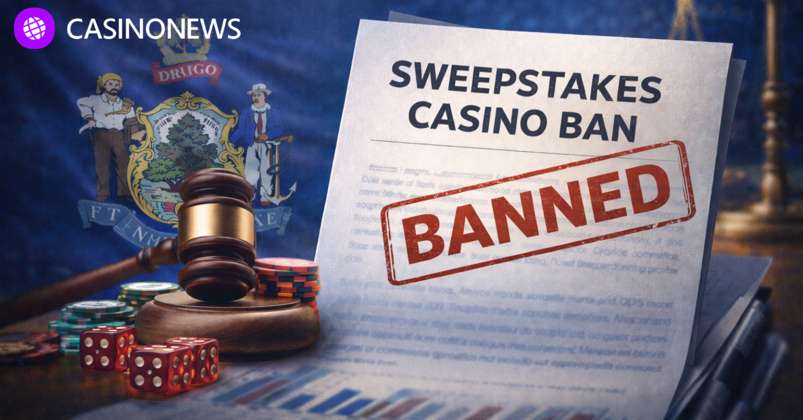 Editorial image symbolizing Maine lawmakers advancing legislation to prohibit online sweepstakes casinos