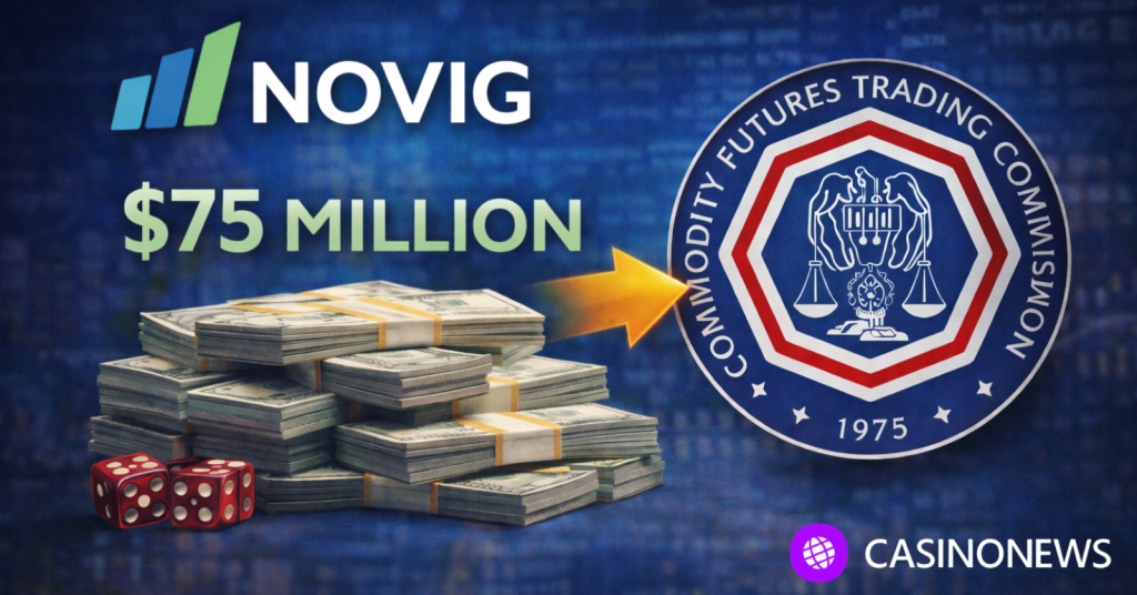 Editorial image illustrating Novig’s $75 million Series B funding and its bid for CFTC registration as a designated contract market