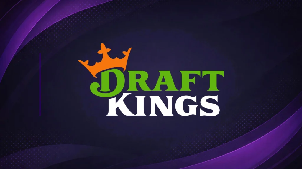 DraftKings logo displayed on a dark purple branded background.