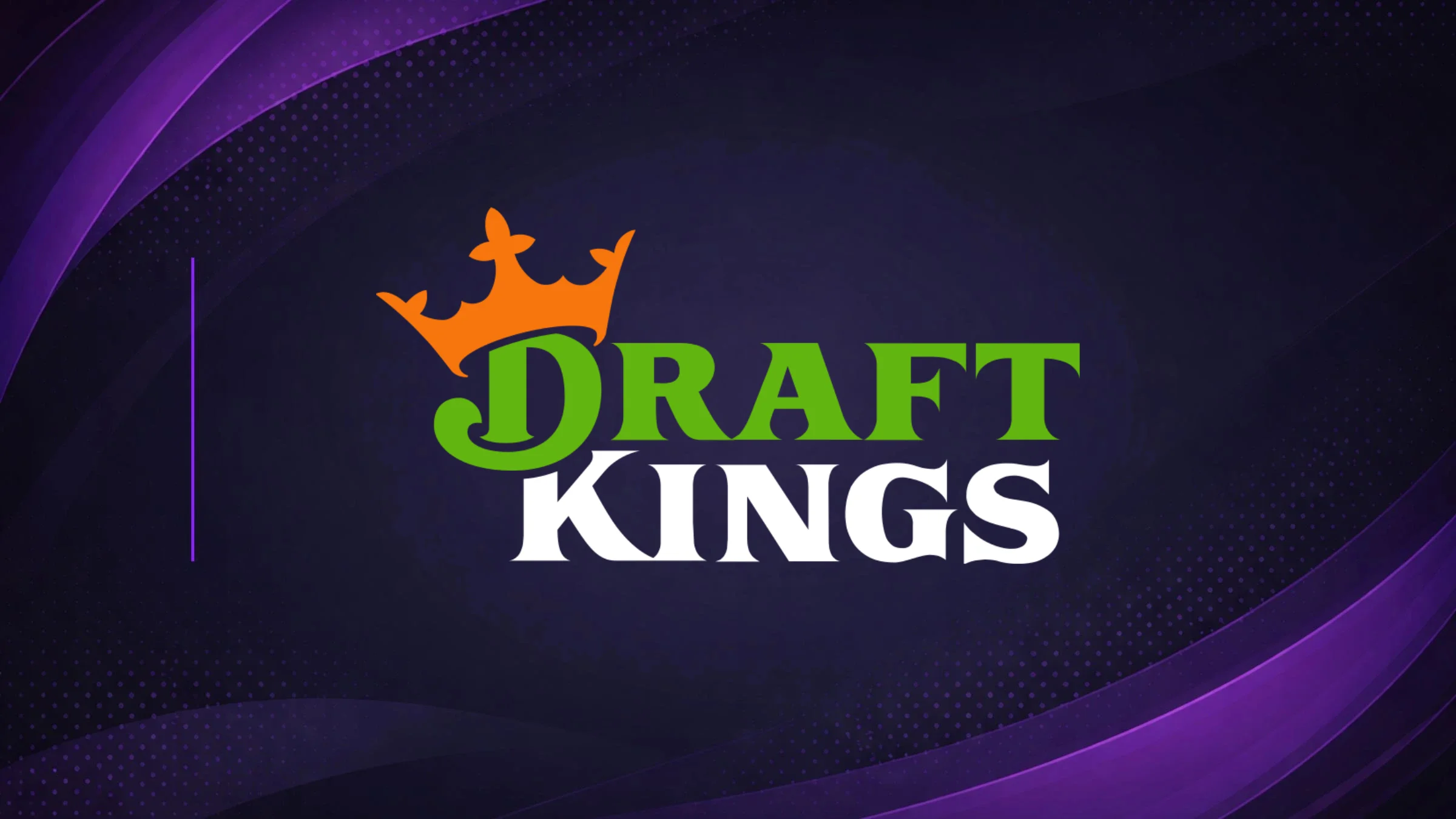 DraftKings logo displayed on a dark purple branded background.