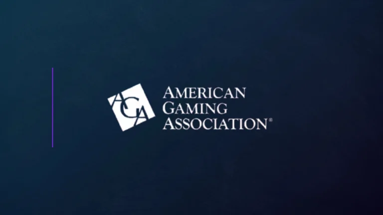 American Gaming Association logo displayed on branded conference-style background