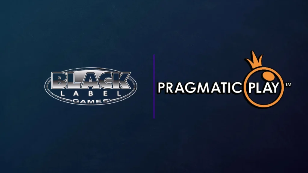 Black Label Games and Pragmatic Play logos displayed side by side on dark branded background