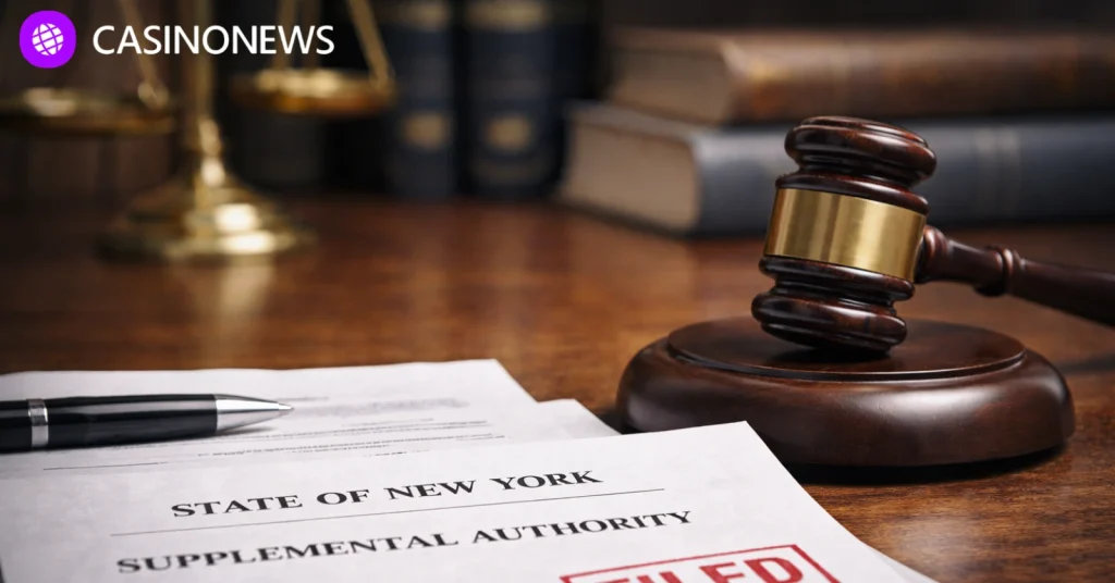 Judge’s gavel beside a court document referencing Kalshi in a legal proceeding setting.