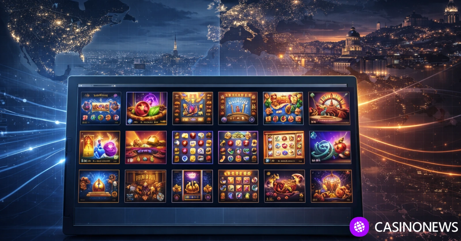 Online casino slot games displayed on an aggregation platform expanding across European and Latin American markets.