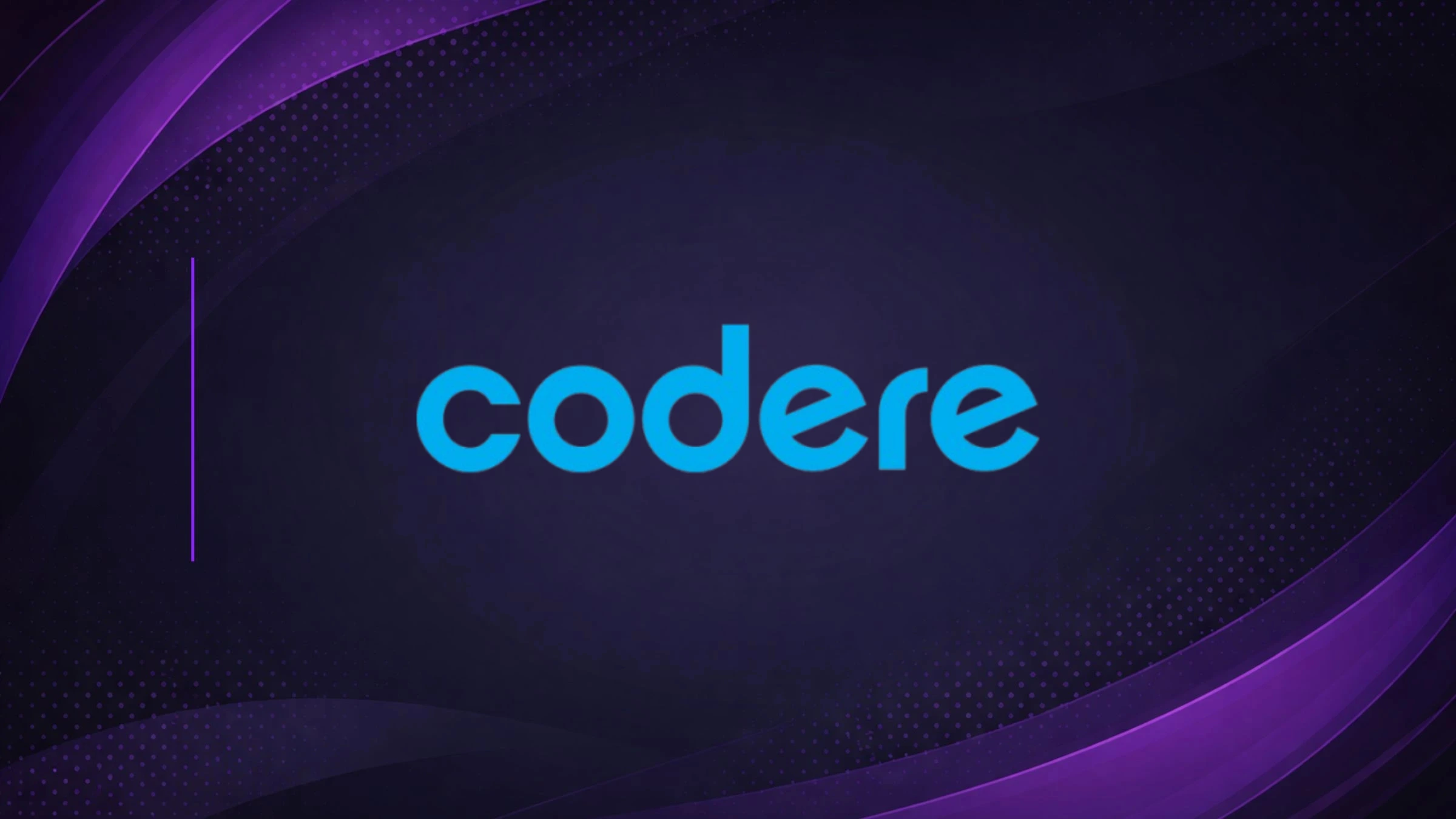 Codere logo displayed in blue on a dark purple branded background