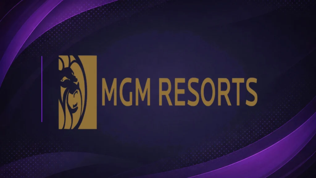 MGM Resorts logo displayed on branded background representing casino and hospitality operator