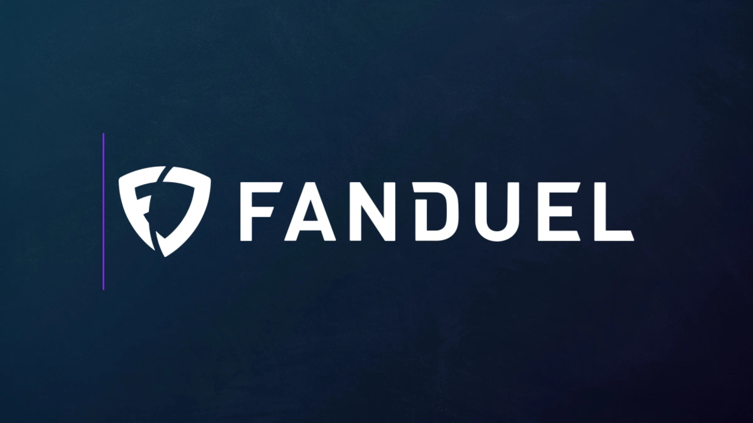 FanDuel logo displayed on a dark blue branded background.