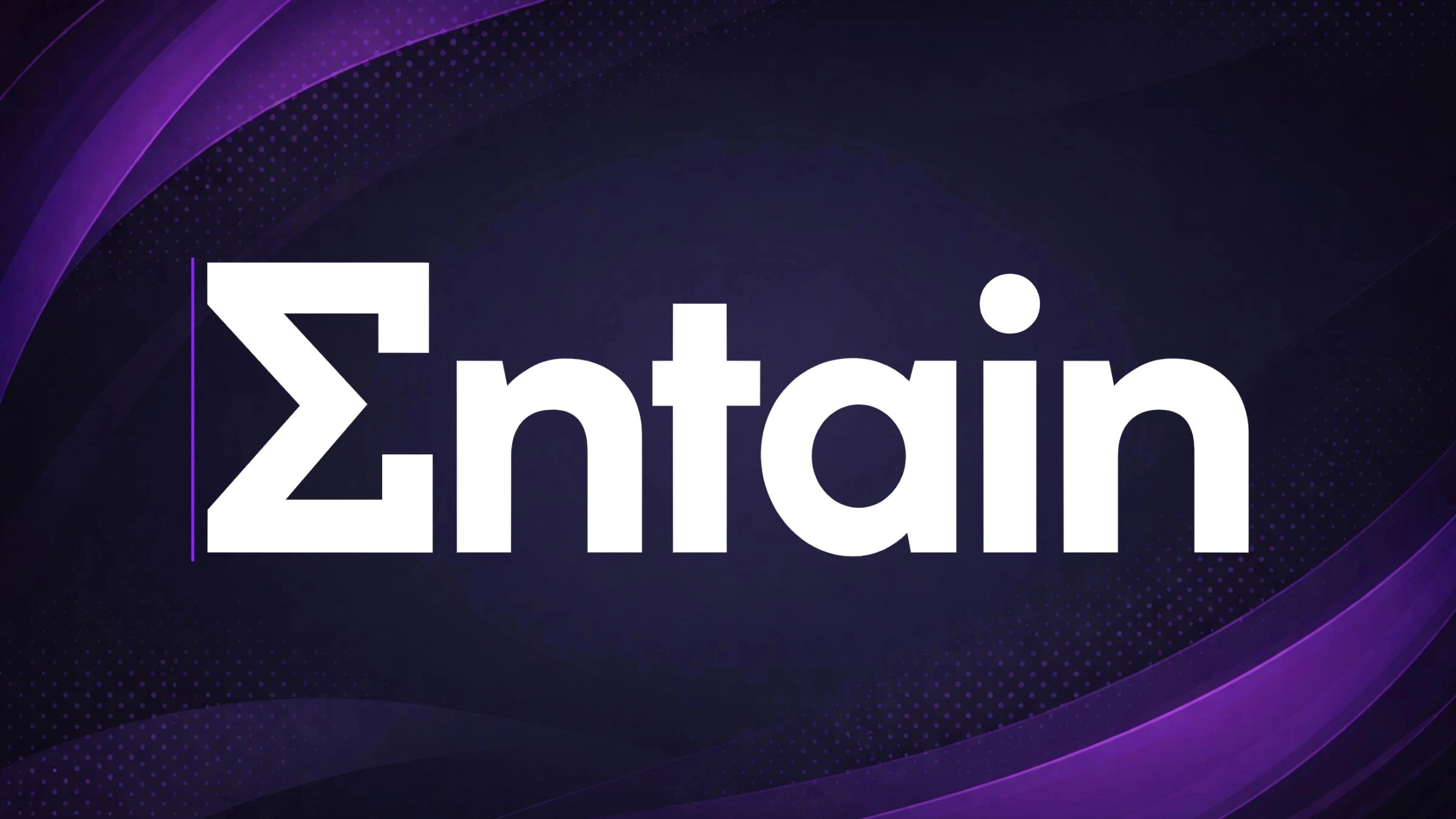 Entain corporate logo displayed on purple branded background graphic