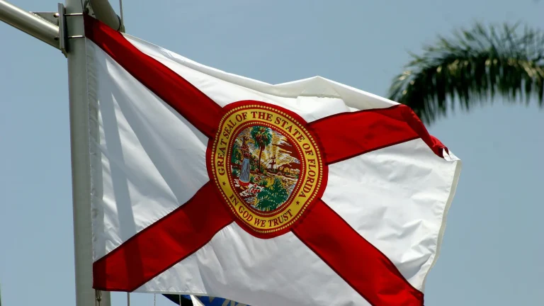 Florida state flag displayed during discussions on illegal gambling enforcement measures