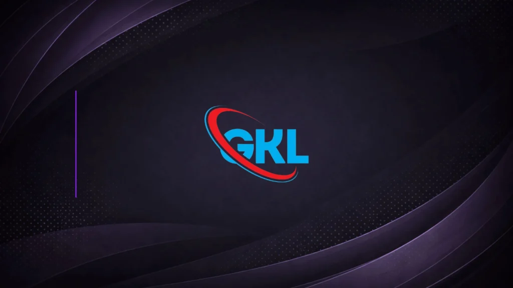 GKL company logo shown on corporate graphic background representing casino operations