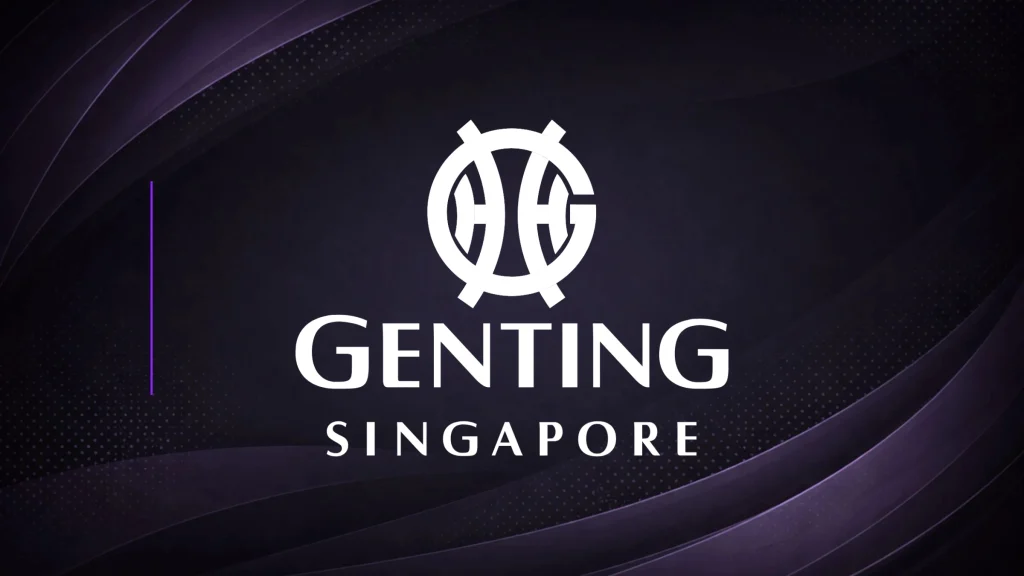 Genting Singapore corporate logo on dark branded background