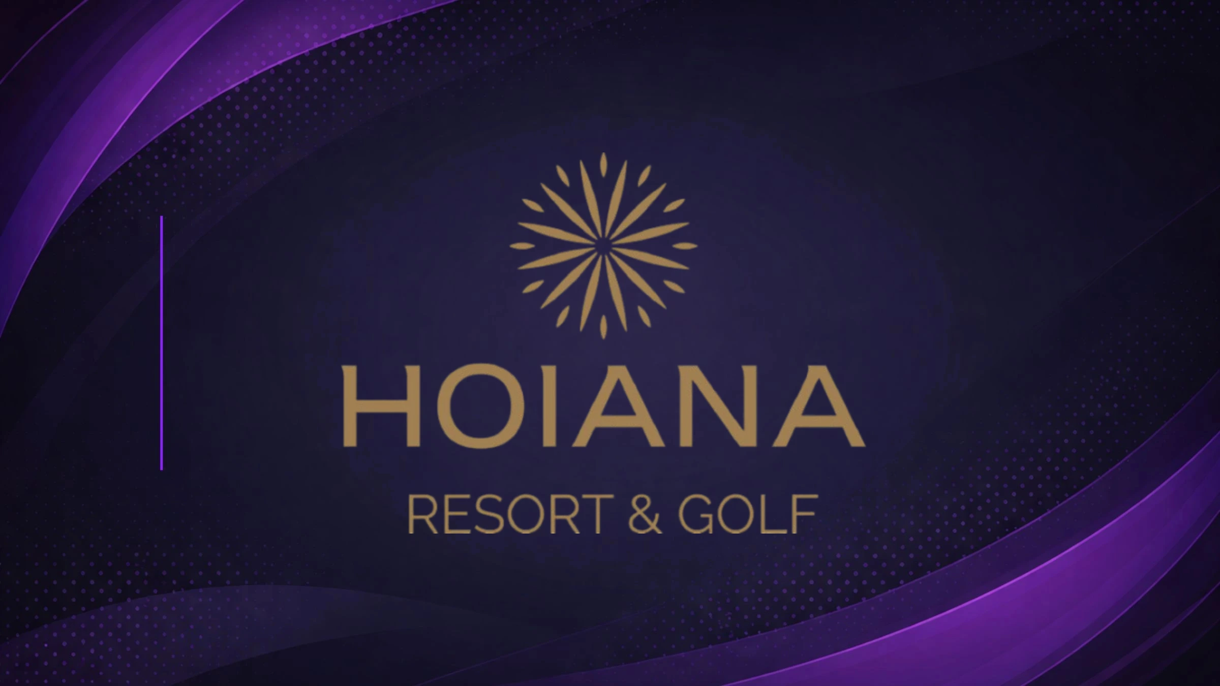 Hoiana Resort and Golf logo displayed on dark branded background graphic design