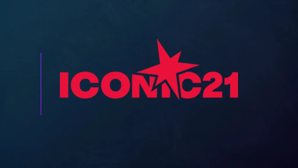 ICONIC21 company logo shown on dark blue branded digital background with red lettering