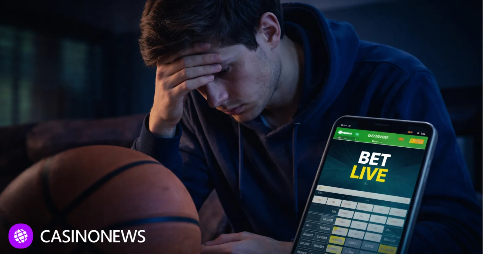 Pennsylvania underage gambling awareness campaign graphic with 21-plus warning symbol and Problem Gambling Awareness Month helpline banner