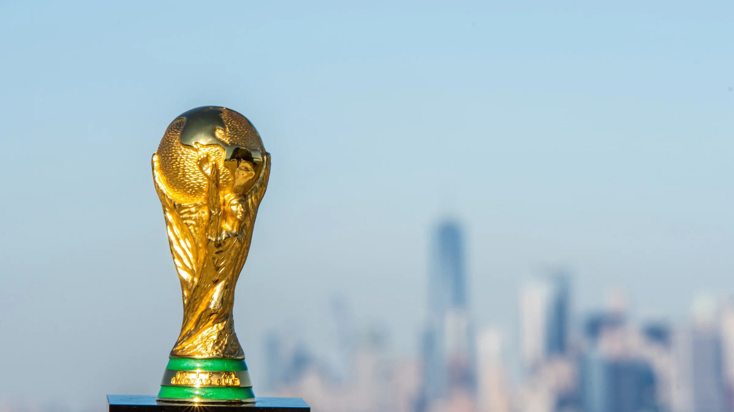World Cup trophy representing efforts to combat illegal betting before major football tournaments
