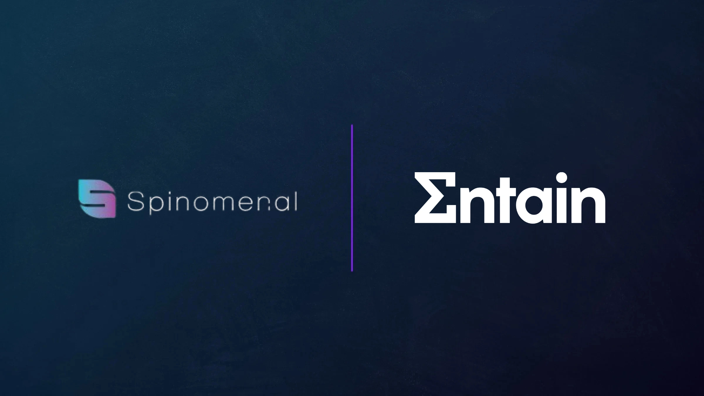 Spinomenal and Entain company logos displayed on dark corporate background