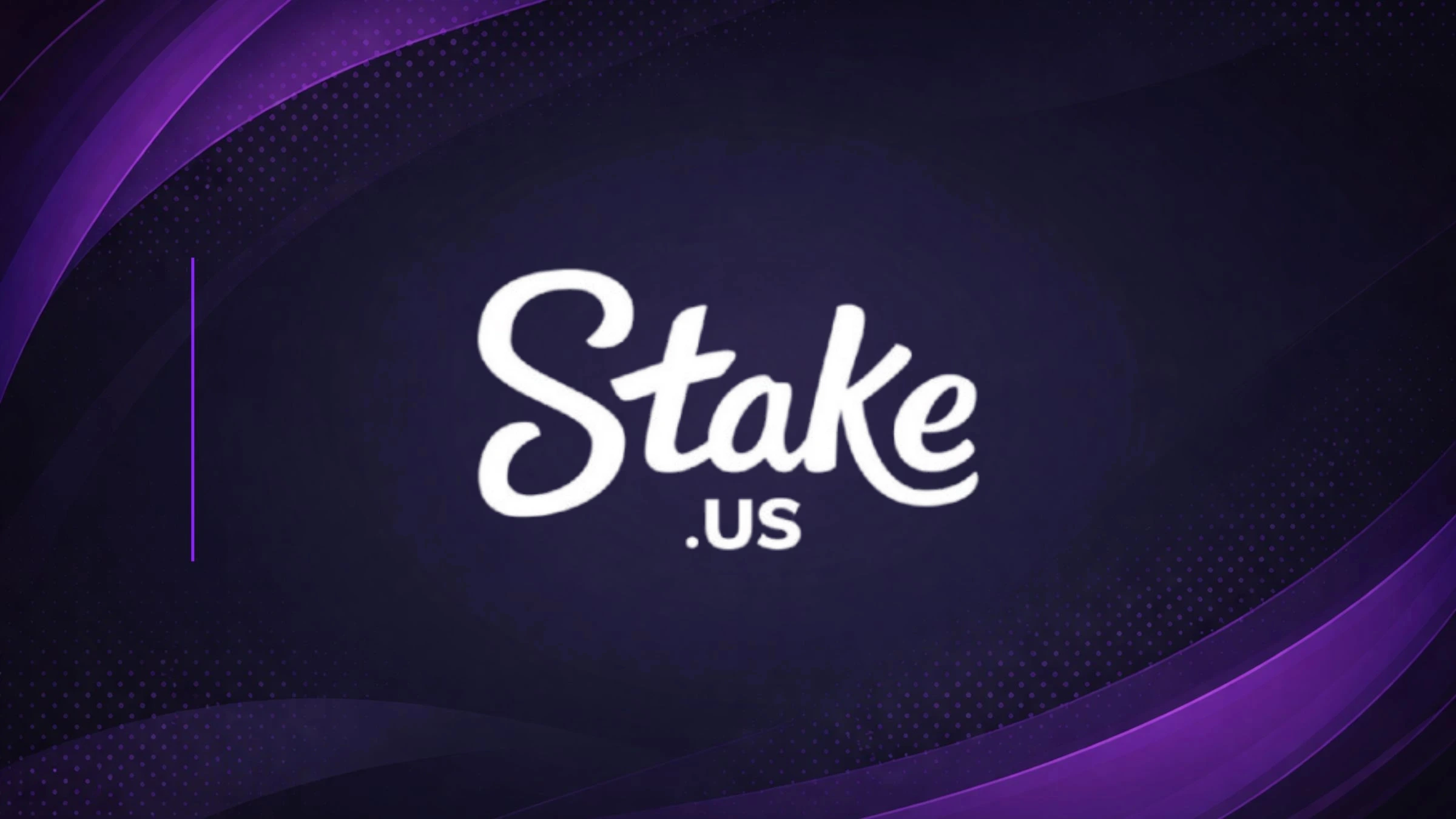 Stake.us logo on a dark corporate background