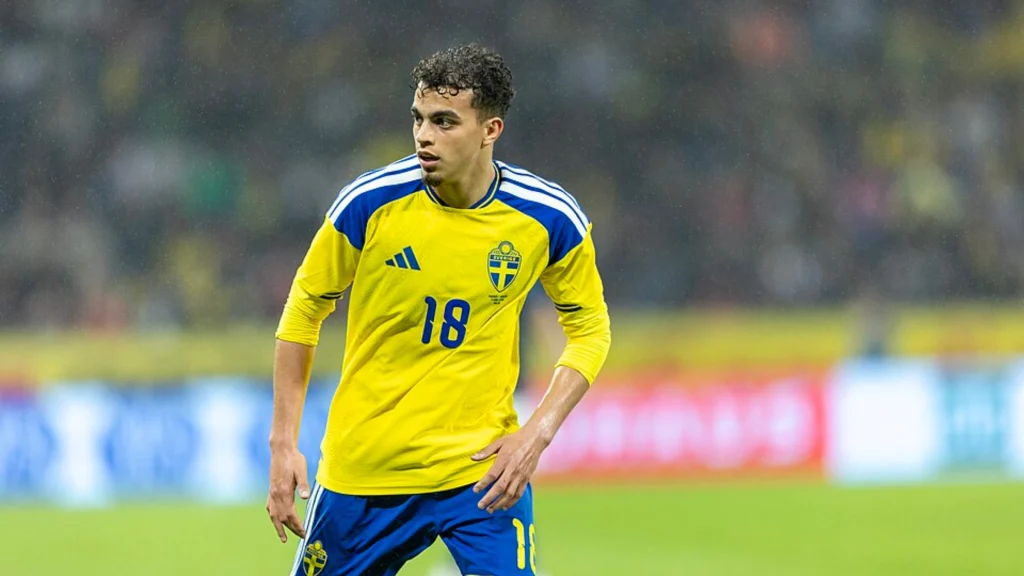 Sweden national team football player during a match linked to sports betting markets