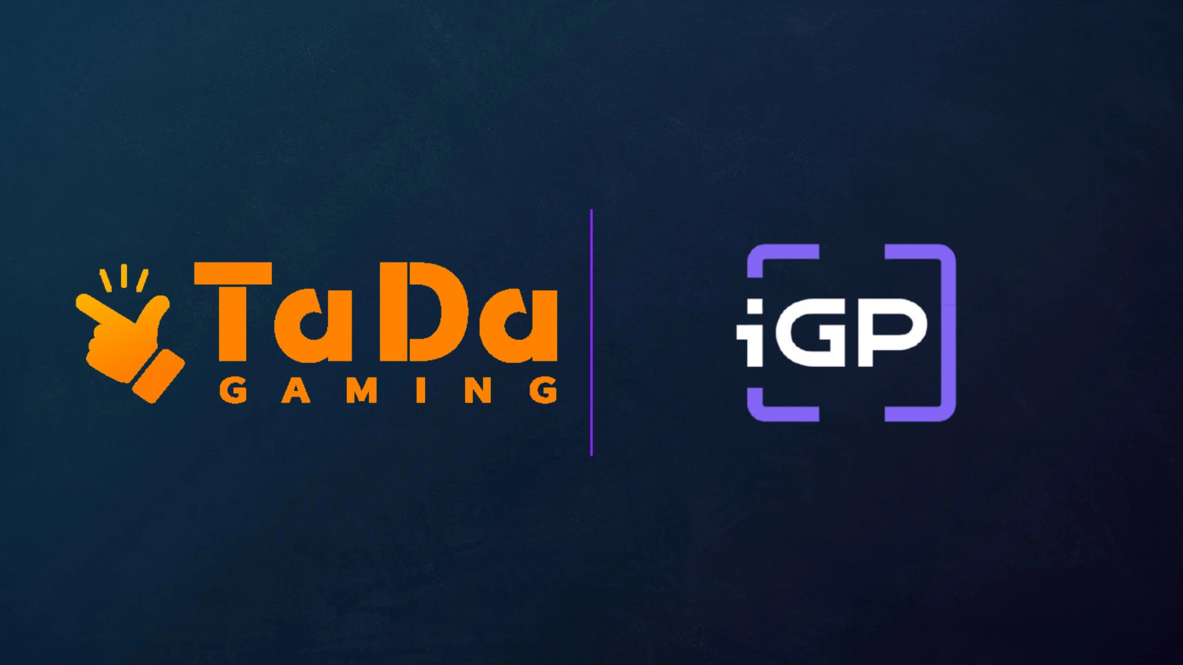 TaDa Gaming and iGP logos displayed side by side on a corporate background