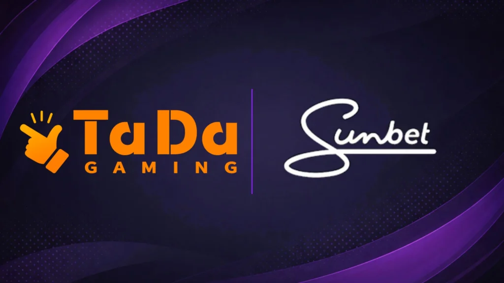 TaDa Gaming and Sunbet partnership logos on a dark branded background