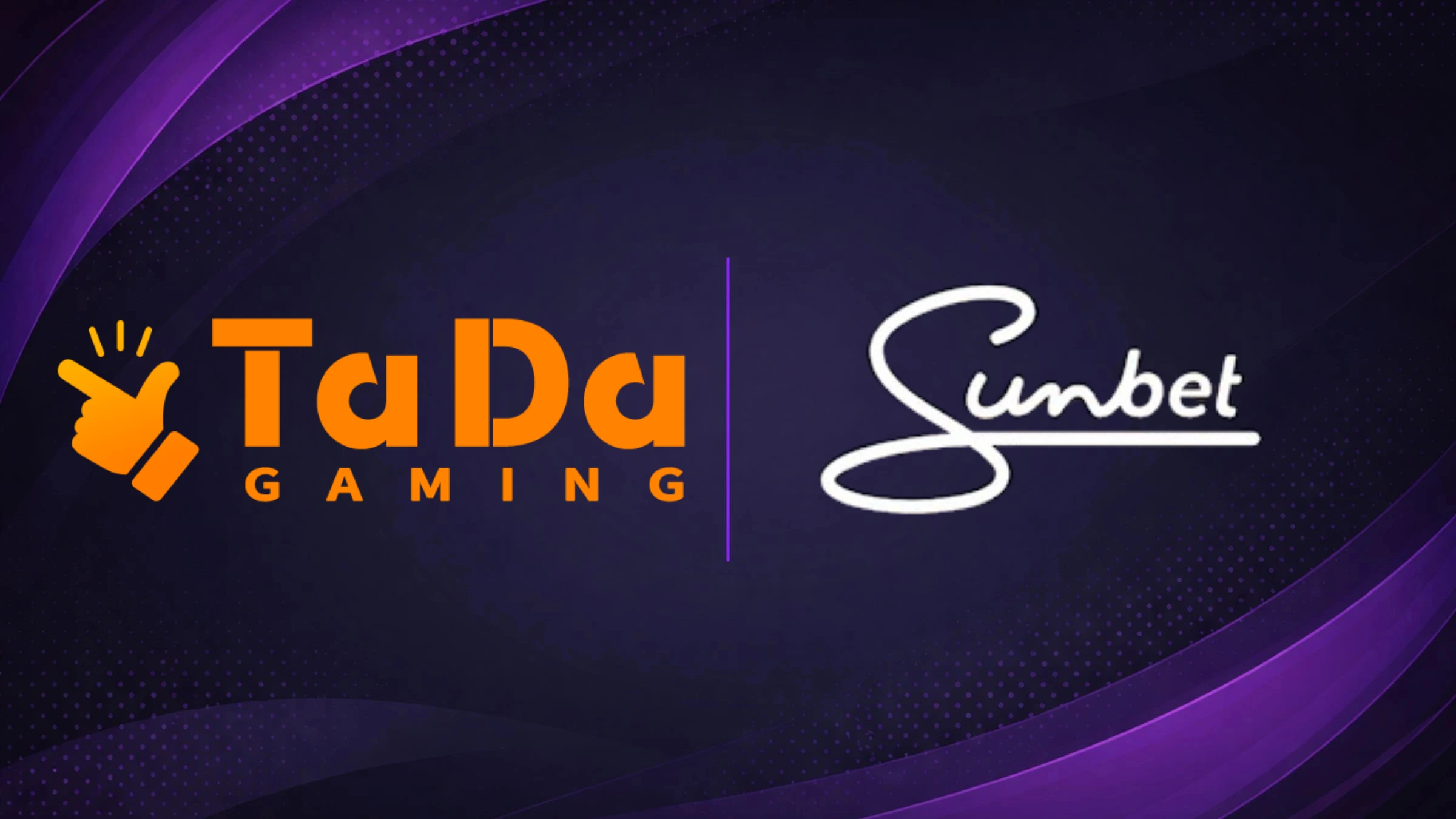 TaDa Gaming and Sunbet partnership logos on a dark branded background