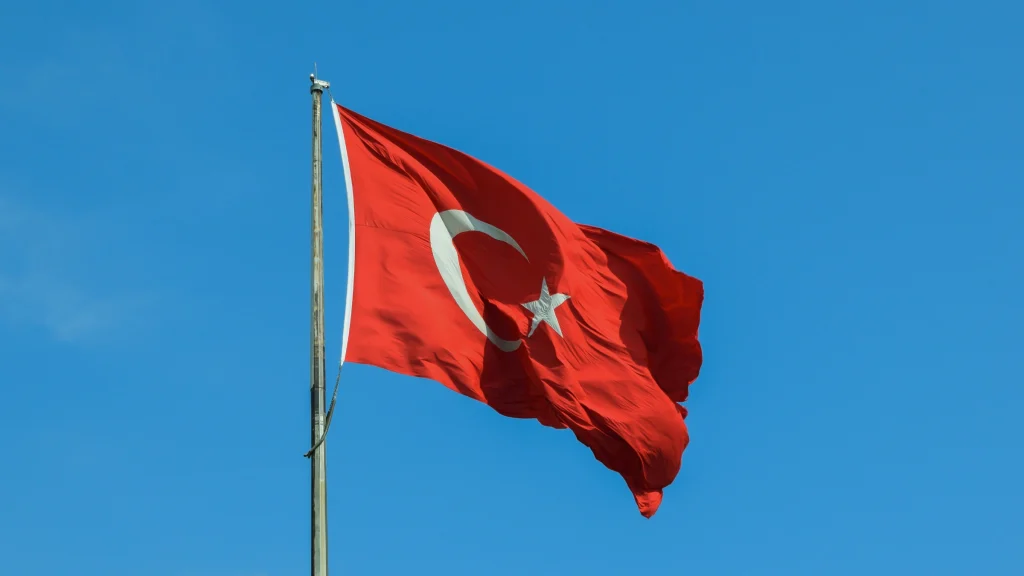 Turkish national flag representing large-scale enforcement against illegal betting activity