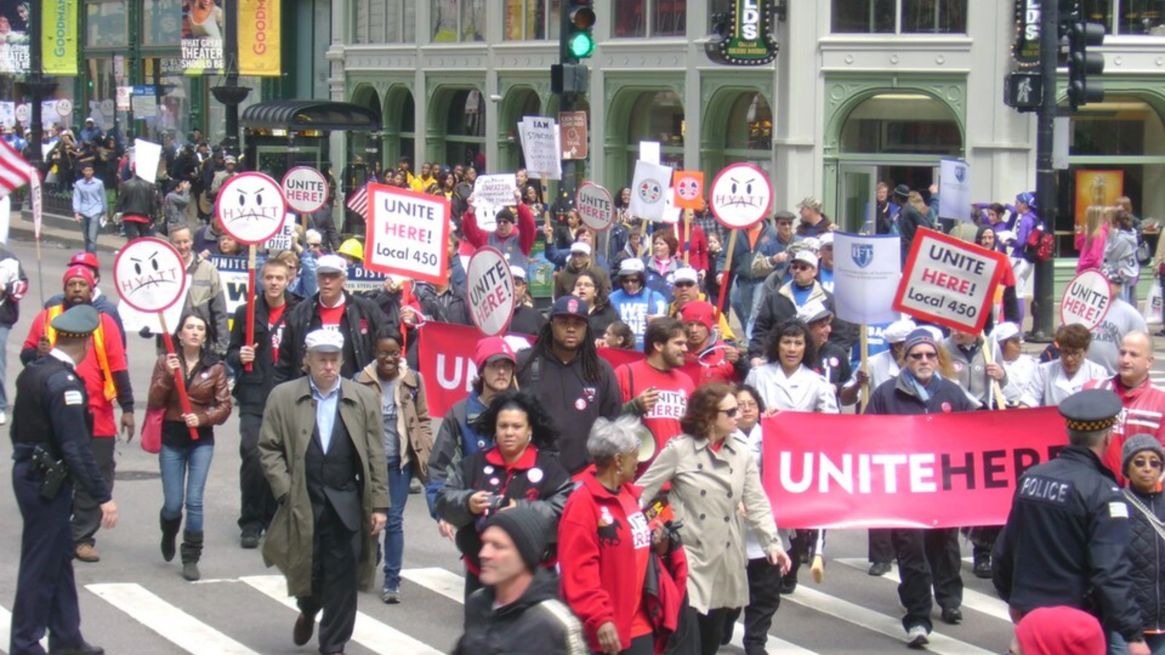 Unite Here union members rallying during campaign related to gambling industry policy