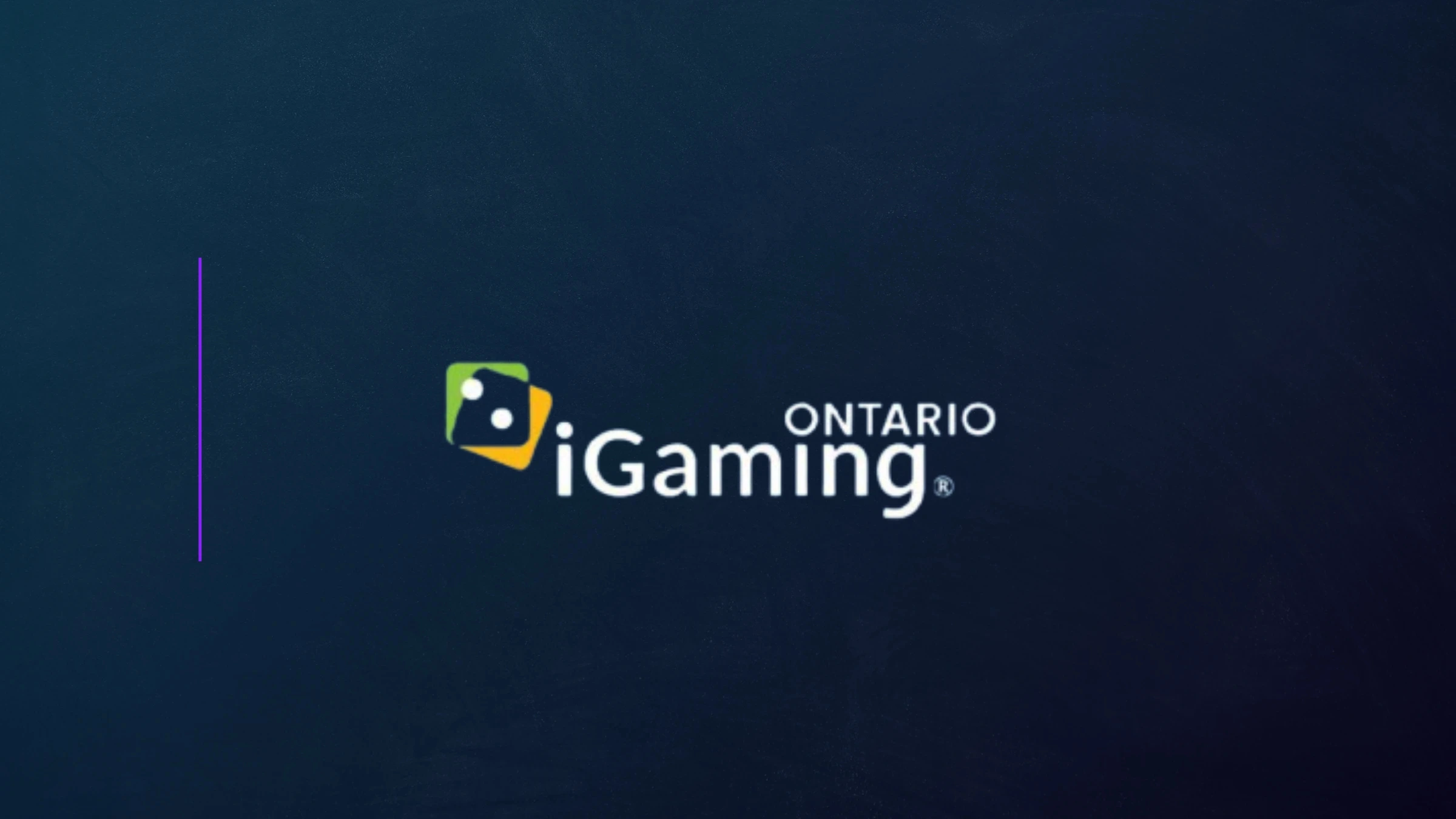 iGaming Ontario logo on dark branded background beside financial market growth chart