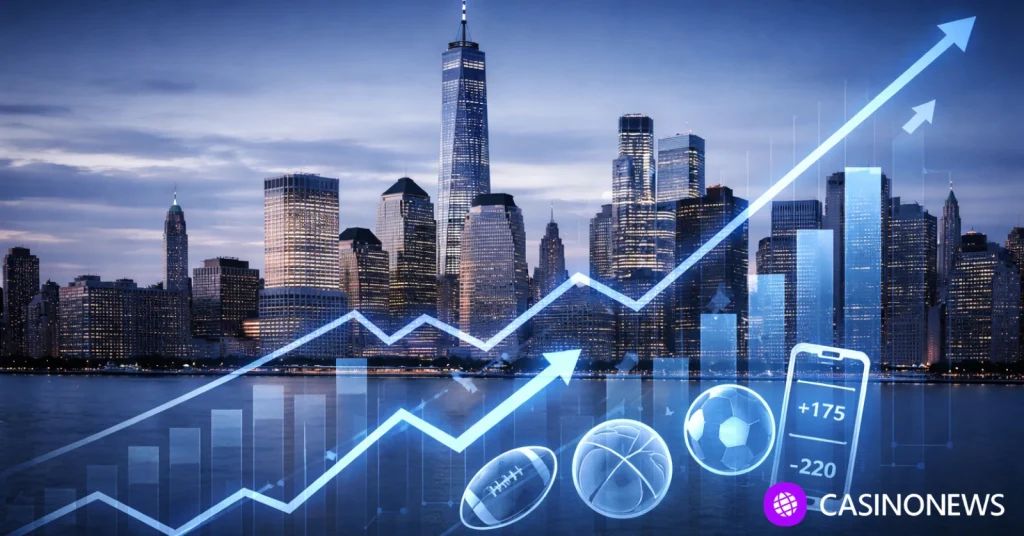 New York break sports betting record